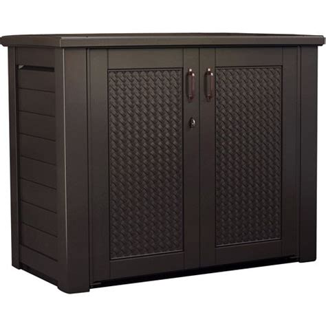 Rubbermaid Patio Chic Outdoor Resin Storage Cabinet 123 Gallons Dark