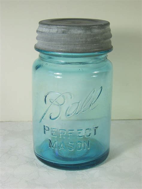 Vintage Blue Ball Canning Jar Antique By Lavendergardencottag