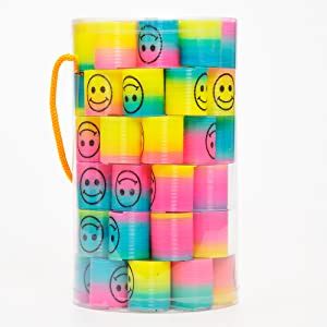 PowerTRC Pcs Mini Emoji Rainbow Springs Bulk Set Of Assorted Rainbow Magic Coil Spring For