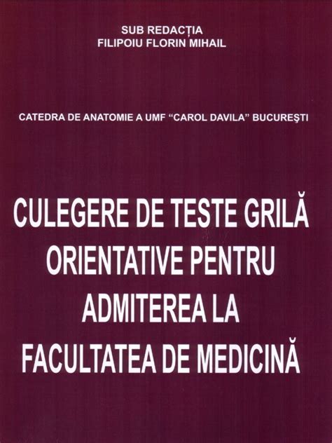 Universitatea de medicina si farmacie carol davila din bucuresti. Biologie - Teste Admitere Medicina 2011, Bucuresti