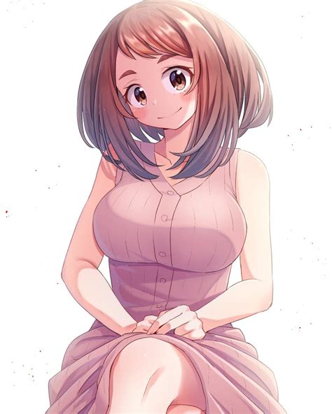 Meguremwatanbe On Tumblr Uraraka 🖤💗🖤 • Art By Daichi •