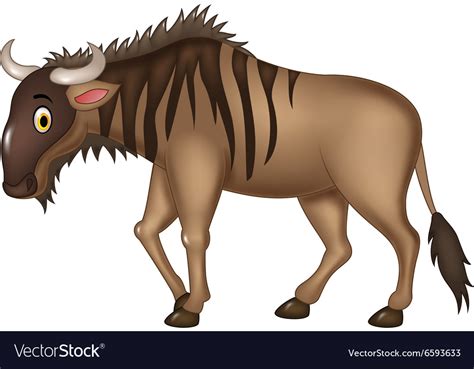 Cartoon Adorable Wildebeest Isolated Royalty Free Vector