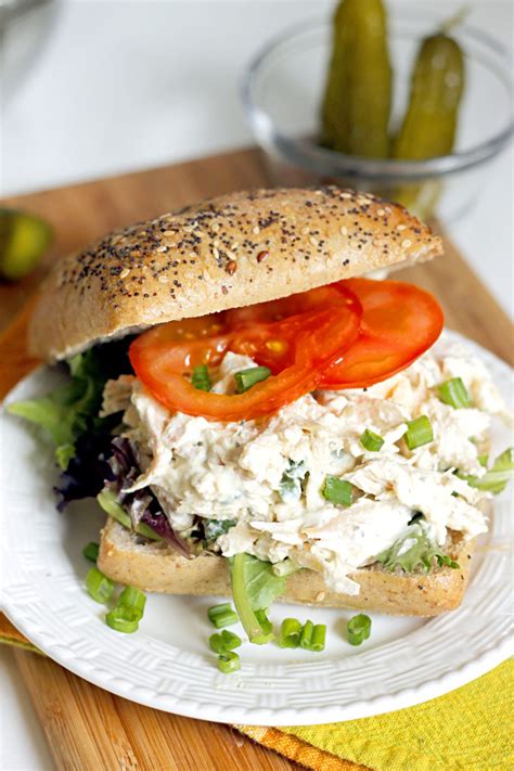 Create an unusual, quick, easy and easy! Lighter Ranch Chicken Salad Sandwich - Belle Vie | Recipe ...