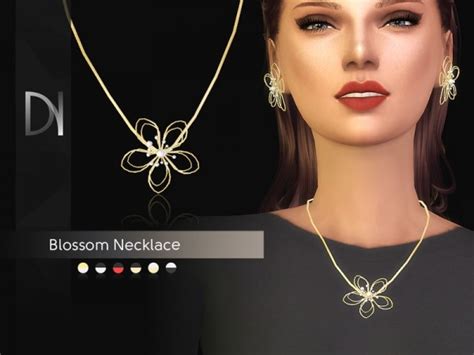 The Sims Resource Blossom Necklace By Darknightt • Sims 4 Downloads