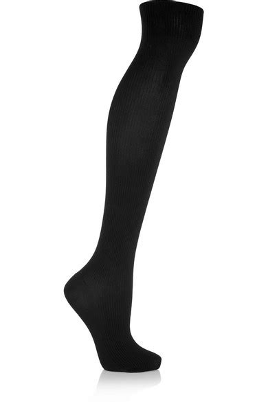 Wolford Louise Ribbed Stretch Cotton Blend Over The Knee Socks Net A Porter