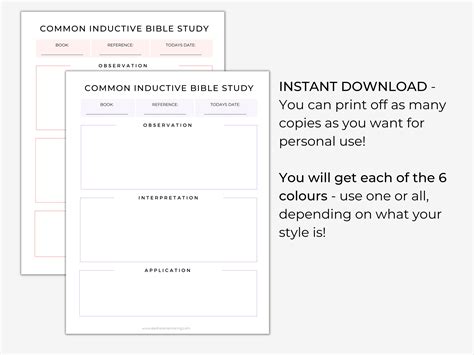 Printable Inductive Bible Study Worksheets Guided Bible Journaling