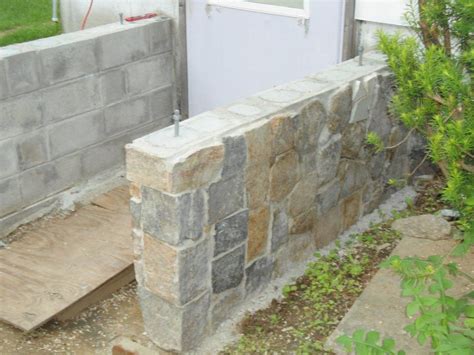Stone veneer over cinder block by bosemaster42 | Stone siding exterior