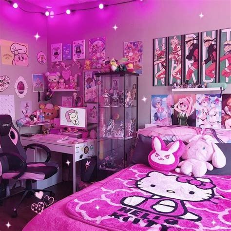 Habitación Juvenil Otaku Room Gamer Room Decor Kawaii Bedroom