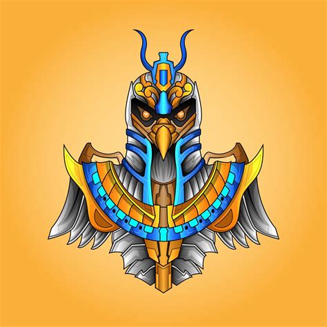 The Lord Of Horus Pharaoh God Face And Head Egyptian Eagle Esport Logo