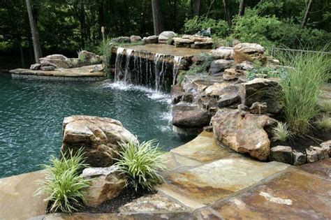 Natural Stone Swimming Pool Pool Waterfall Natural Swimming Ponds
