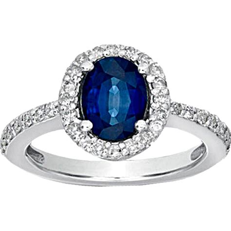 14k White Gold 12 Ctw Diamond And Sapphire Ring Gemstone Rings