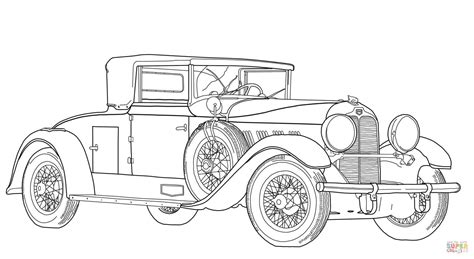 Op zoek naar een leuke kleurplaat van een raceauto? Old Fashioned Car coloring page | Free Printable Coloring ...