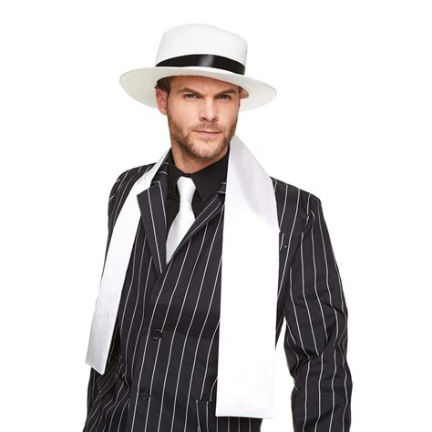 Mens Gangster Boss Costume 1920s Mafia Pinstripe Suit Adult Fancy Dress