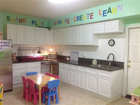 Painted Words On Kitchen Trim Kitchen Furniture Daycare Spaces