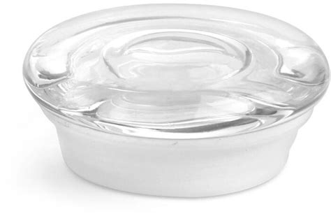 Sks Bottle And Packaging Small Clear Glass Flat Pressed Jar Lids W Fitments