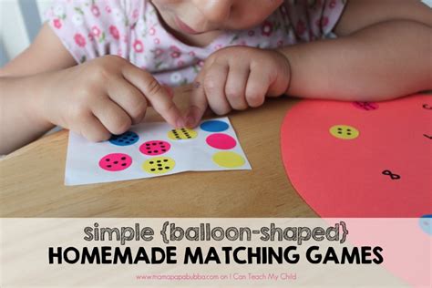 Simple Balloon Shaped Homemade Matching Games Mamapapabubba