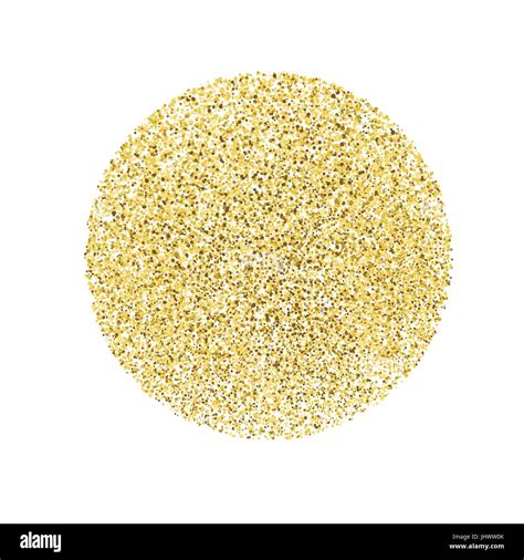 Circle With Gold Glitter Particles On White Background Golden Foil