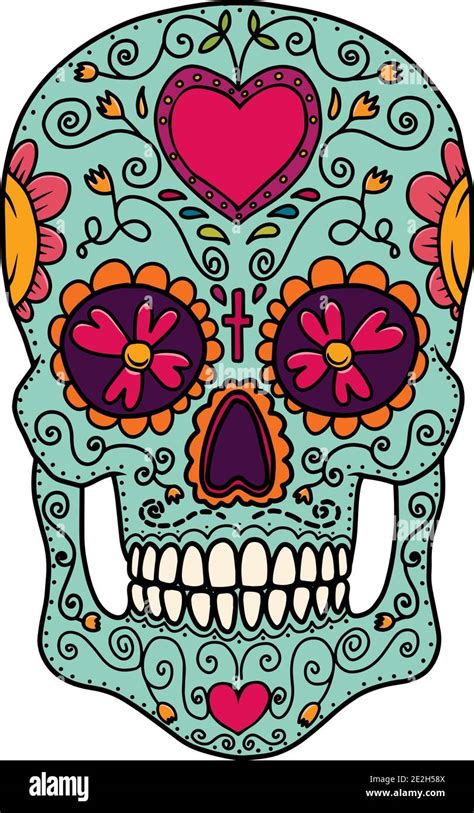 Illustration Of Mexican Sugar Skull Design Element For Logo Emblem