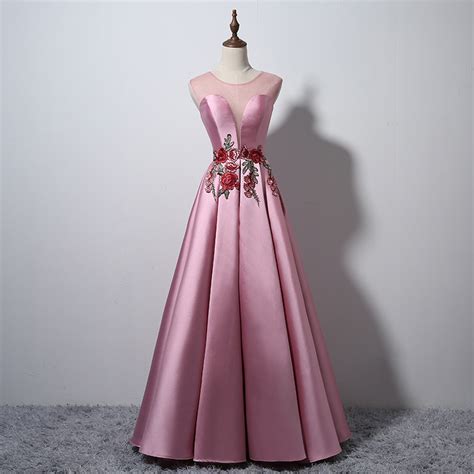 Pink Satin Lace Prom Dress Evening Dress · Little Cute · Online Store