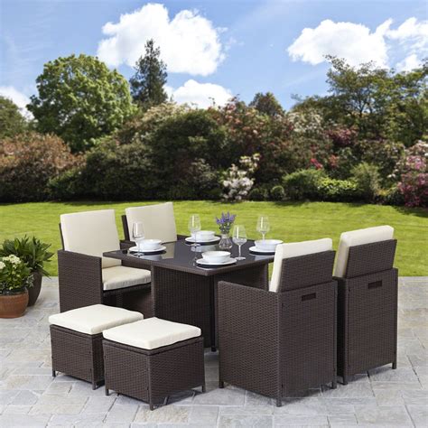 Love the idea's from pinterest. 8 Seater Rattan Cube Outdoor Dining Set with Parasol - Mixed Brown Weave - DELIVERY ON OR BEFORE ...