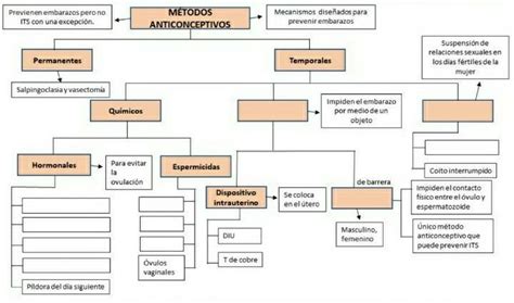 Completa El Mapa Conceptual De Los M Todos Anticonceptivos Brainly Lat