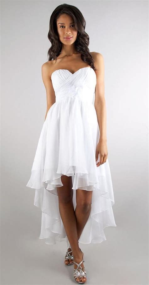 White Semi Formal Dresses Dama Dresses Strapless Party Dress White