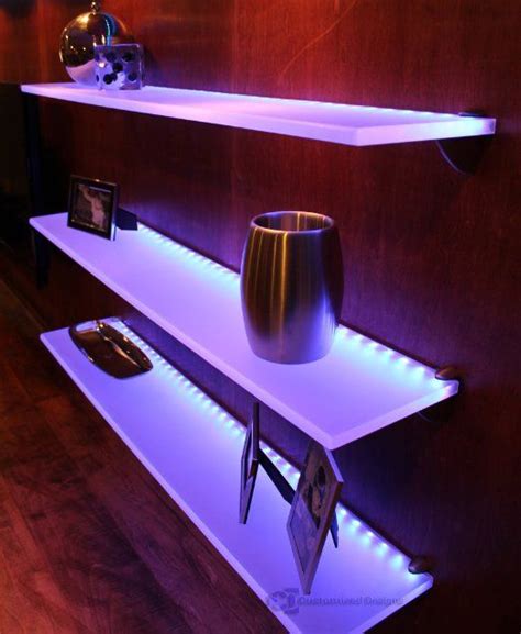 Led Lighted Floating Shelf With Lights 4 Long X 45 Deep W Power