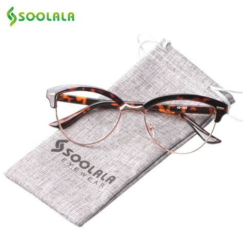 buy soolala semi rimless cat eye reading glasses women men magnifying