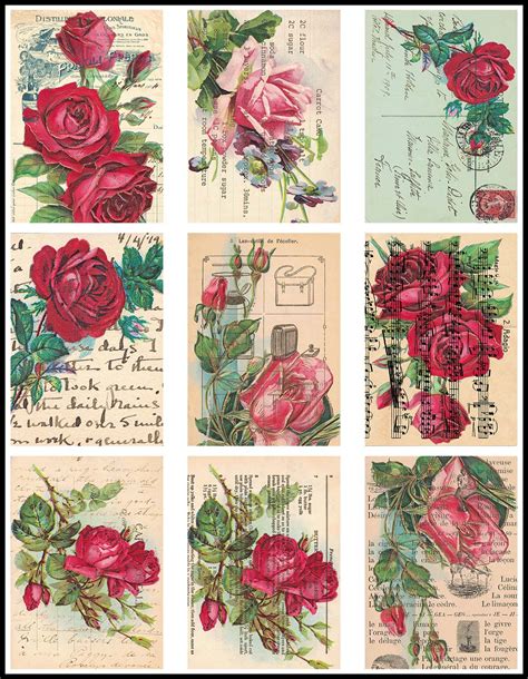 Free Printable Vintage Roses Postcards Rose Clearfield