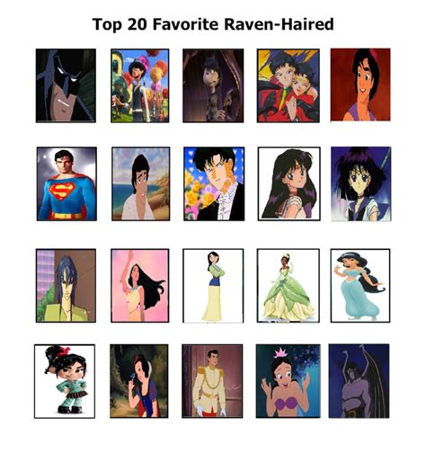 Katies Top 20 Raven Haired Characters By Katiegirlsforever In 2021