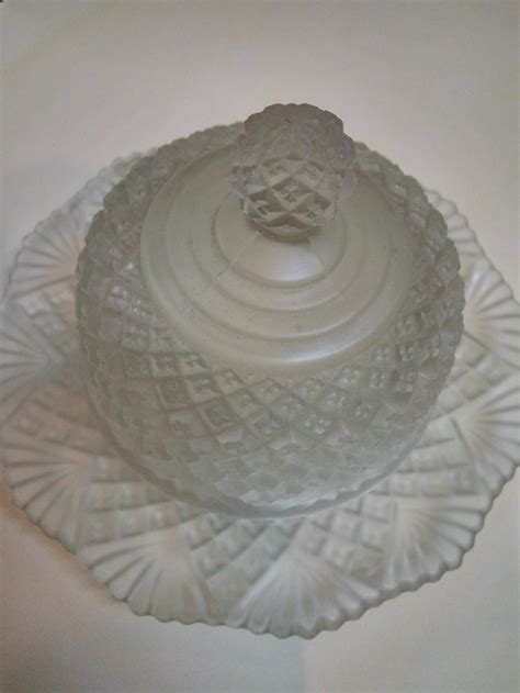 Vintage Crystal Round Butter Dish With Domed Lid 1960s Etsy