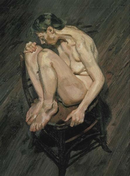 Naked Girl Perched On A Chair Lucian Freud Wikiart Org