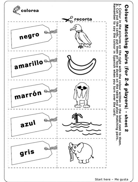 Kindergarten Spanish Worksheets