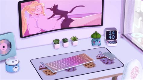 The Sims 4 Simbarb Aesthetic Cute Gaming Setup Download Cc The Sims