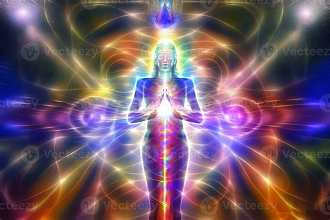 Human Aura Spiritual Energy Meditation Concept Neural Network Ai