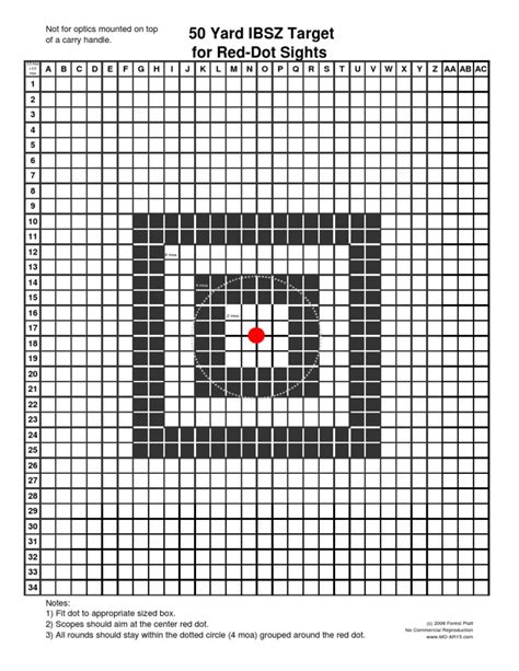 With a 50 yard zero, your bullet will only be about 1.57 inches above the line of sight at 100 yards and height maxes out just over 2 inches above around as you can see, setting the zero on a standard ar rifle is all about compromises that factor in your anticipated target range. Red Dot Target 50 Yards