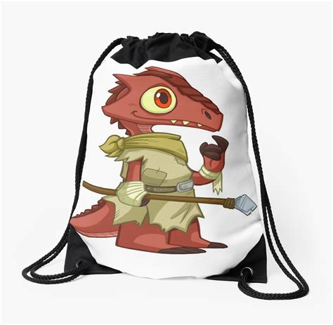 Tiny Kobold Cute Dandd Adventures Drawstring Bag By Kickgirl Redbubble