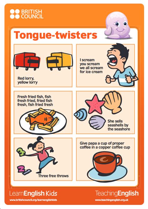 Classroom Posters For Tongue Twisters Tongue Twisters For Kids