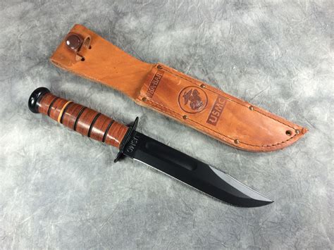 What Is A Ka Bar 12 Inch Stacked Leather Usmc Fighting Knife With