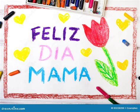 Spanish Mothers Day Card With Words Happy Mothers Day Stock Photo