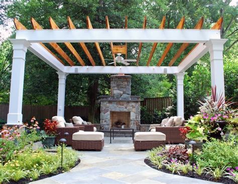 40 Best Patio Designs With Pergola And Fireplace Covered Outdoor