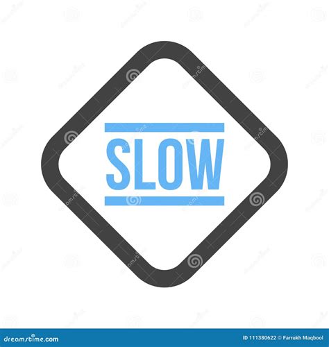 Slow Sign Down Stock Vector Illustration Of Stop 111380622