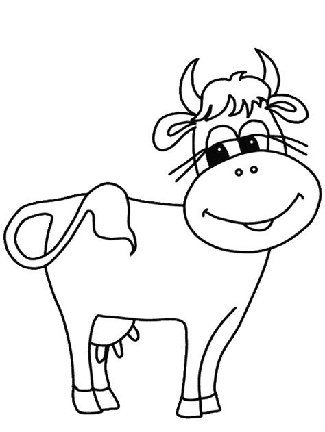 Animal Coloring Pages Cute Cow Animal Coloring Books For Kids Drawing