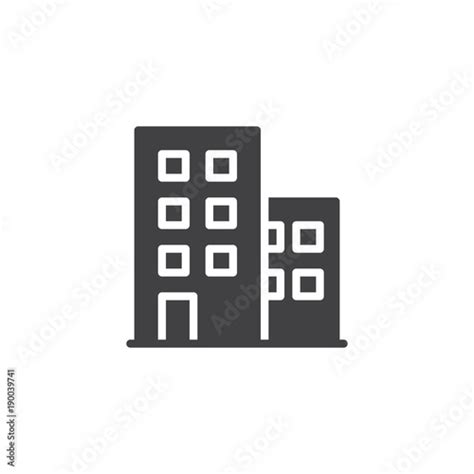 Residential Building Icon Vector Filled Flat Sign Solid Pictogram