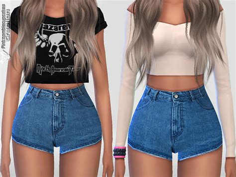 Summer Blue Denim Shorts By Pinkzombiecupcakes At Tsr Sims 4 Updates
