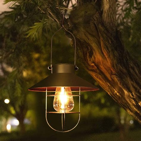 Hanging Solar Lantern With Hook Vintage Led Solar Light With Warm