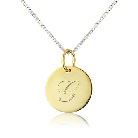 Personalised Gigi Solid 9ct Gold Initial Disc Pendant By Argent Of