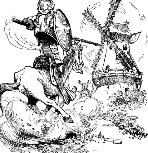 Don Quixote Clipart Etc Don Quixote Clip Art Tilting At Windmills