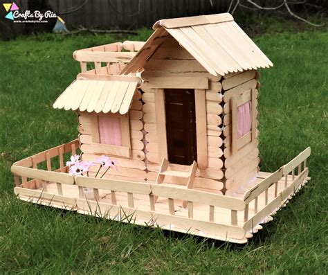 Popsicle Stick House Tutorial How To Build A Popsicle House Crafts