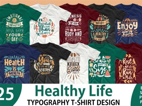 Healthy Life Quotes T Shirt Design Bundle Vector Health Care Quote T
